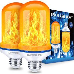 Halloween Decorations Upgraded LED Flame Light Bulbs, 4 Modes Flickering Light